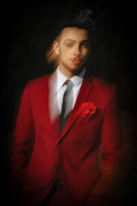 Groom wedding portrait creative blur